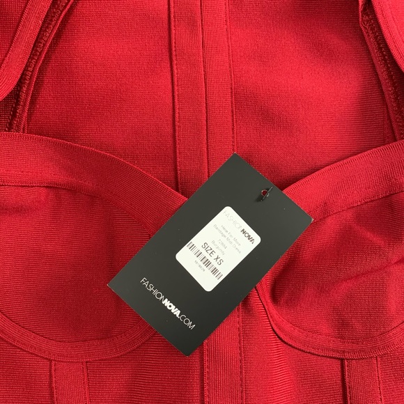 Fashion Nova Maroon Bandage Dress Size XS - Picture 3 of 3